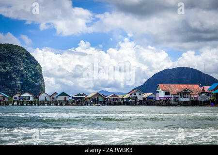 Koh Panyi Fischerdorf in der Bucht von Phang Nga, Thailand Stockfoto