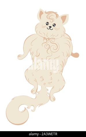 Cute cartoon weiße Katze, abstrakte kawaii Kitty Design Illustration. Stock Vektor