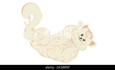 Cute cartoon weiße Katze, abstrakte kawaii Kitty Design Illustration. Stock Vektor