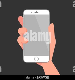 Halten Sie das Smartphone. Flache Bauform. Vector Illustration. Stock Vektor