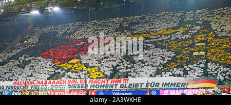 Deutschland - Argentinien, Fussball, Dortmund, Oktober 09, 2019 Fan choreo Deutschland - Argentinien 2:2 Freundschaftsspiel, Deutsche Fußball-Nationalmannschaft, DFB, Saison 2019/2020, Oktober 09, 2019 in Dortmund, Deutschland. © Peter Schatz/Alamy leben Nachrichten Stockfoto