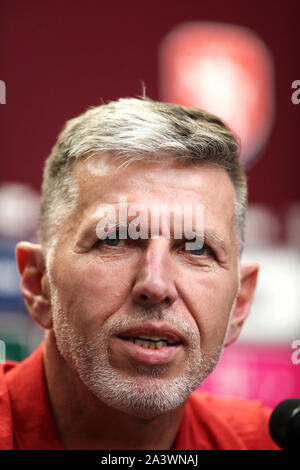 Tschechische Republik manager Jaroslav Silhavy bei einer Pressekonferenz auf Sinobo Stadium, Prag. Stockfoto