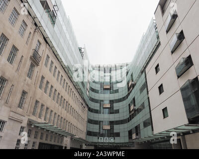 LONDON, GROSSBRITANNIEN - ca. September 2019: BBC Broadcasting House Sitz der British Broadcasting Corporation in Portland Place Stockfoto