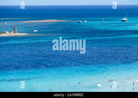 Mediterranean Beach in der Spiaggia La Pelosa, Stintino, Sardinien, Italien Stockfoto