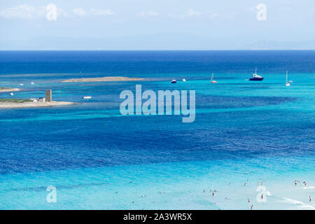 Mediterranean Beach in der Spiaggia La Pelosa, Stintino, Sardinien, Italien Stockfoto