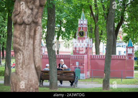 Belarus, die Stadt von Gimel, Juli 03, 2019. Jugend Festival. Miniformular des Moskauer Kreml Stockfoto