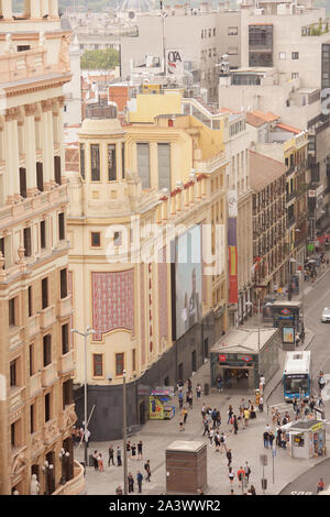 Der Gran Via in Madrid, Spanien Stockfoto