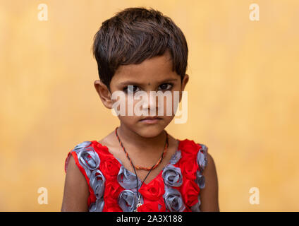 Porträt einer Rajasthani Mädchen, Rajasthan, Jaipur, Indien Stockfoto