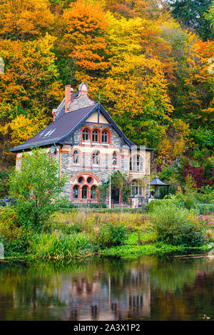 Treseburg ist eine Gemeinde im Landkreis Harz in Sachsen-Anhalt, Deutschland. Treseburg liegt am Zusammenfluss der Luppbode Stockfoto