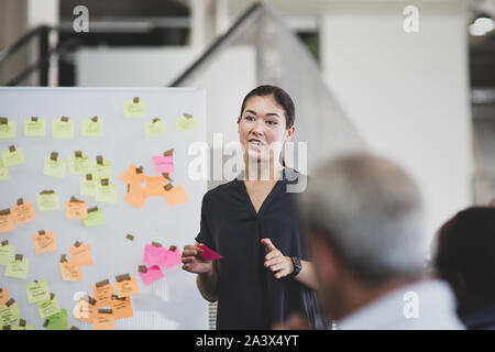 Führungskraft Holding ein Brainstorming Sitzung Stockfoto