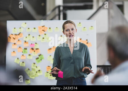 Führungskraft Holding ein Brainstorming Sitzung Stockfoto