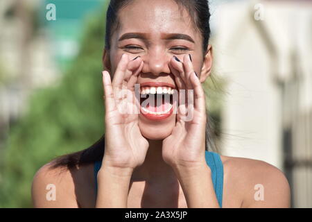 Schöne Diverse weibliche Schreien Stockfoto