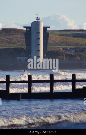 Hafen Aberdeen Control Tower. Schottland, Großbritannien. Stockfoto