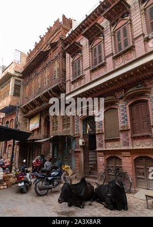 Schönen Haveli in der alten Stadt, Rajasthan, Bikaner, Indien Stockfoto