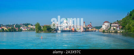 Panorama aus Richtung Passau Stockfoto