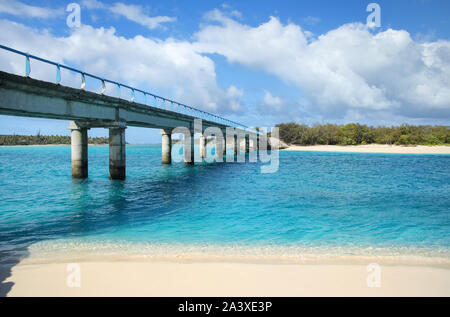 Mouli Brücke zwischen Ouvea und Mouli Inseln, Loyalität, Inseln, Neukaledonien. Stockfoto