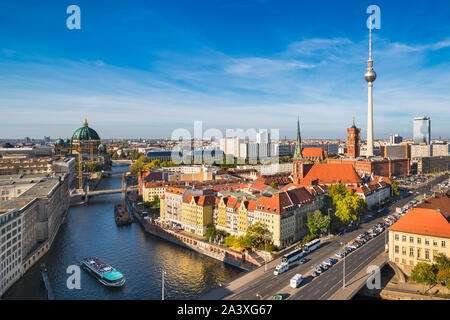 Berlin Skyline Panorama, Deutschland Stockfoto