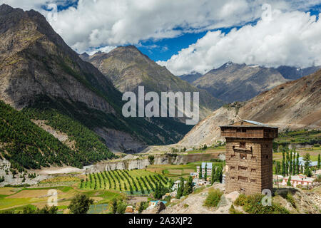 Gondla Schloss in Lahaul Valley, Hiachal Pradesh, Indien Stockfoto