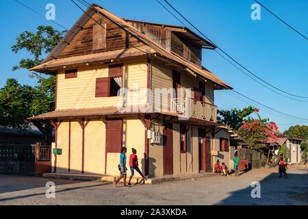 Traditionelle kreolische Haus, Mana, Französisch-guayana, überseeische Departement, SÜDAMERIKA, Frankreich Stockfoto