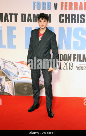 Noah Jupe, Le Mans 66 Premiere, BFI London Film Festival, Leicester Square, London, UK, 10. Oktober 2019, Foto von Richard Goldschmidt Stockfoto