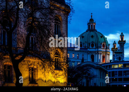 Kirche des hl. Karl Borromäus, Karlskirche Wien Österreich Stockfoto