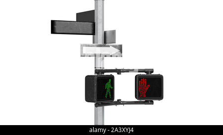 Ampel gelbes Schild Ampel. 3D-Rendering Stockfoto