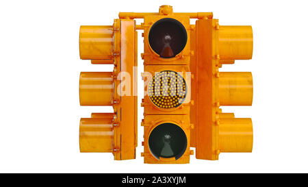 Ampel gelbes Schild Ampel. 3D-Rendering Stockfoto