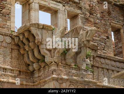 Die zerstörten Rana kumbha Palace innerhalb der mittelalterlichen Chittorgarh Fort Complex, Chittorgarh, Rajasthan, Indien Stockfoto