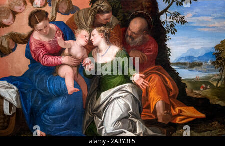 Die mystische Vermählung der Heiligen Katharina von Alexandria von Paolo Veronese (1528-1588), Öl auf Leinwand, 1547-50 Stockfoto