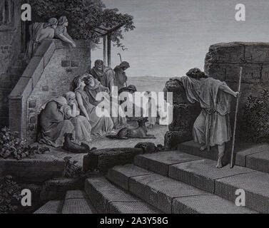 Die Rückkehr des verlorenen Sohnes. (Lukas 15:18, 19). Gravur. Bibel Illustrationen von Gustave Dore. 19. Stockfoto