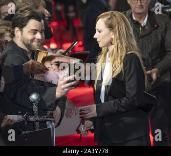 London, Großbritannien. 9. Okt., 2019. Juno Tempel besucht die''˜ Malefiz: Herrin des Bösen' Europäische Premiere am BFI IMAX, Waterloo. Credit: Gary Mitchell/SOPA Images/ZUMA Draht/Alamy leben Nachrichten Stockfoto