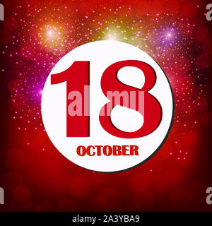 Oktober 18 Symbol. Für wichtige Tag planen. Banner für Feiertage und besondere Tage. Abbildung. Stockfoto