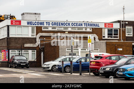 Greenock Ocean Terminal, Motorradtouren, Schottland, Großbritannien. Stockfoto