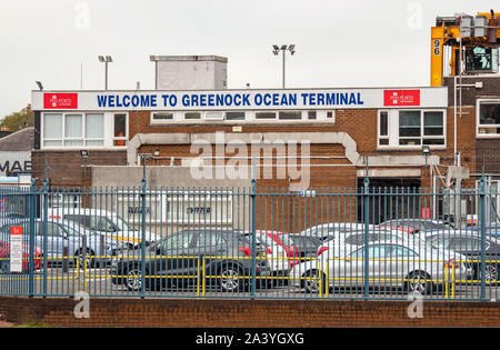 Greenock Ocean Terminal, Motorradtouren, Schottland, Großbritannien. Stockfoto