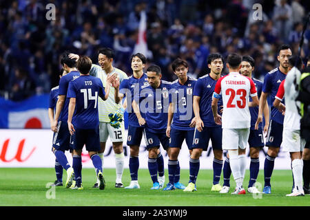 Saitama Stadion 2002, Saitama, Japan. 10 Okt, 2019. Japan Team Group (JPN), 10. Oktober 2019 - Fußball: FIFA Fußball-Weltmeisterschaft Katar 2022 asiatische nähere Bestimmung zweite Runde Gruppe F Match zwischen Japan 6-0 der Mongolei in Saitama Stadion 2002, Saitama, Japan. Credit: Naoki Morita/LBA SPORT/Alamy leben Nachrichten Stockfoto