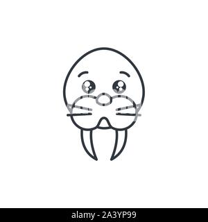 Cute Seelöwe Tier Linienstil Symbol Vektor illustration Design Stock Vektor