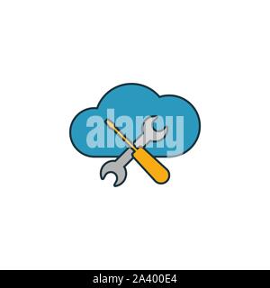 Cloud Service Symbol. Umrisse gefüllt kreative Anklicken von großen Daten icons Collection. Premium Cloud Service Symbol für Ui, ux, Anwendungen, Software und Stock Vektor