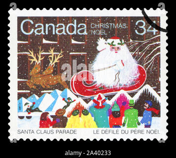 Kanada - ca. 1985: Begrüßung Weihnachten Stempel Gedruckt in Kanada, ca. 1985 Stockfoto