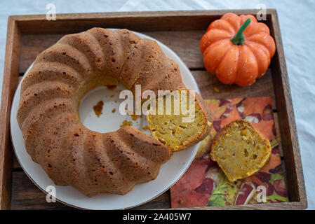 Kürbis Biskuitteig Stockfoto