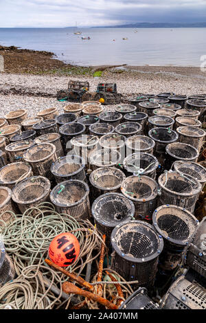 Hummer pots Moelfre, Anglesey, Nordwales Stockfoto