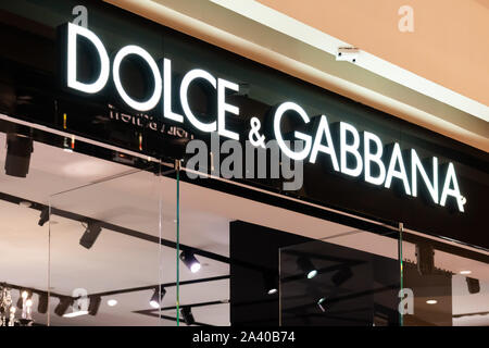 Shenzhen, Guangdong, China. 5. Okt, 2019. Italienische luxus Fashion House Dolce&Gabbana Logo in Shenzhen gesehen. Credit: Alex Tai/SOPA Images/ZUMA Draht/Alamy leben Nachrichten Stockfoto