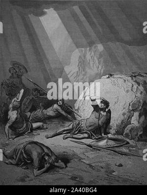 Bekehrung des Saulus. Apostelgeschichte 9:4. Gravur. Bibel Illustrationen von Gustave Dore. 19. Stockfoto