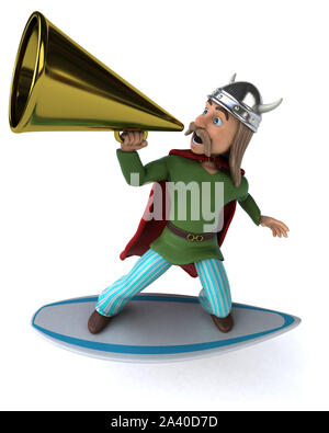 Fun 3D-gaulois Surfer Stockfoto