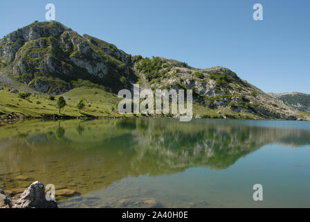 Enol See in Covandonga Asturien Spanien Stockfoto