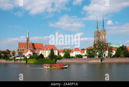 Kirche des Heiligen Kreuzes und Breslauer Dom, Cathedral Insel, Wroclaw, Polen Stockfoto