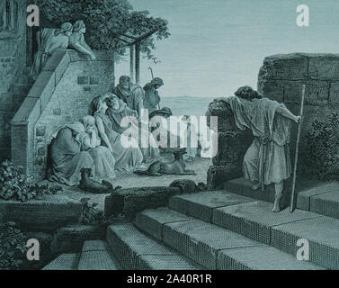 Die Rückkehr des verlorenen Sohnes. (Lukas 15:18, 19). Gravur. Bibel Illustrationen von Gustave Dore. 19. Stockfoto