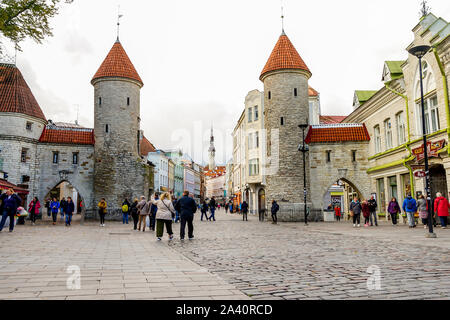 Viru-Tor-Turm in der Altstadt von Tallinn, Estland Stockfoto