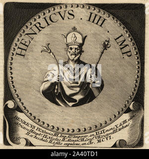 Kaiser des Heiligen Römischen Reiches Heinrich IV., 1050-1106. Henricus IV., König von Deutschland, König von Italien, Salier Dynastie. Kupferstich von Abraham Bogaert De Roomsche Monarchie, der Römischen Monarchie, Francois Salma, Utrecht, 1697. Stockfoto