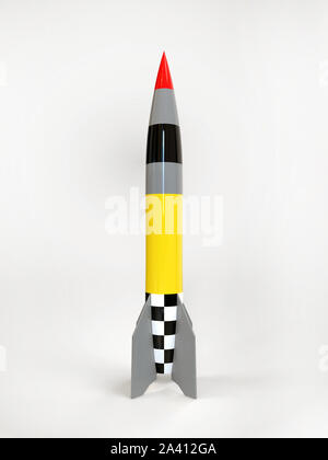 Rocket Krieg, auf weißem Hintergrund, 3D-Rendering Stockfoto