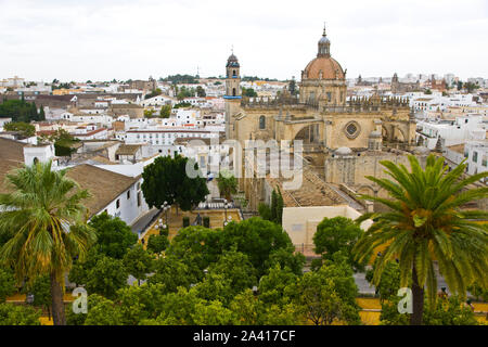 Vista de la Catedral desde el Alcazar. Jerez de la Frontera. Provincia Cadiz. Andalusien. España Stockfoto